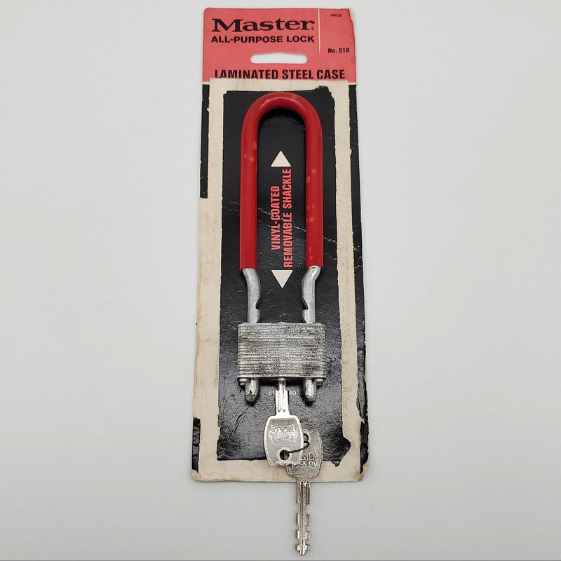 Master Lock No 518 Bike Lock Vinyl Coated Shackle 6-5/8"L x 0.3"D USA Made 1