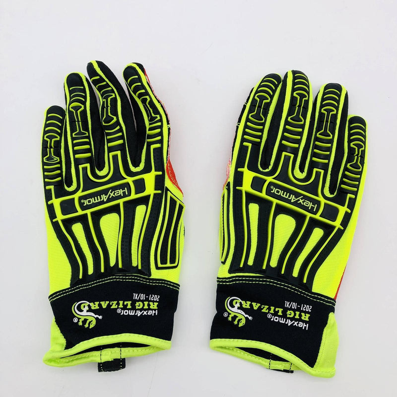 HexArmor Rig Lizard 2021 Work Glove Sz XL Mechanics Hi Vis Cut Resistant 1 Pair 6