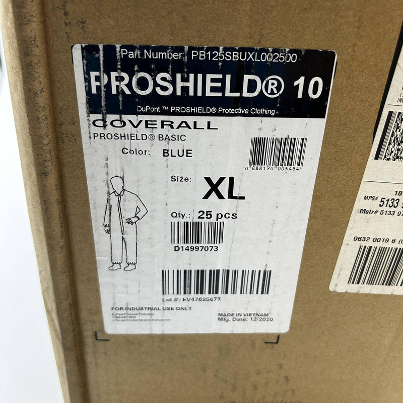Dupont Proshield 10 Disposable Coveralls XL Blue PN PB125SBUXL002500 25/Case 2