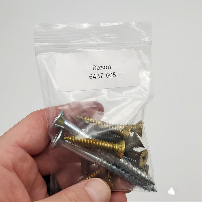 Rixson 6487-605 Screw Kit Polished Brass Rixson Checkmate #1 & #6 Stop & Holders 10