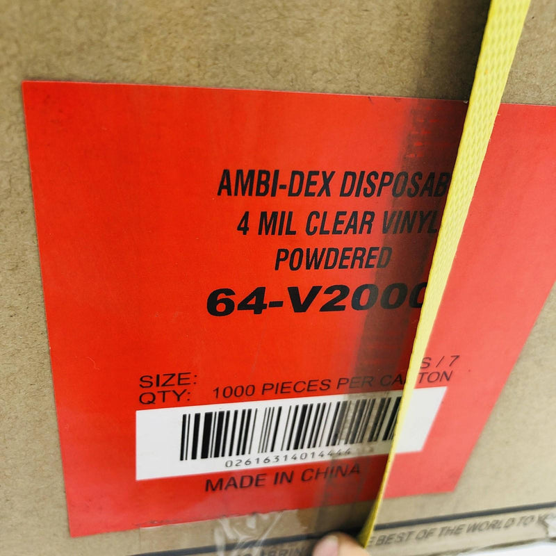 PIP Ambi-dex 64-V2000/S Disposable Vinyl Gloves Sz Small Powdered 4 mil 10 Boxes 7