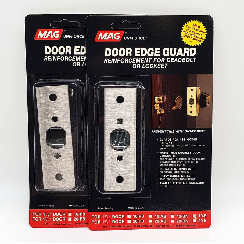 2x Security Door Reinforcement Plate Deadbolt or Lockset MAG Edge Guard 10-S 1