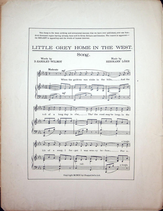 1902 Because Edward Teschemacher Guy D Hardelot Vintage Sheet Music Large French 3