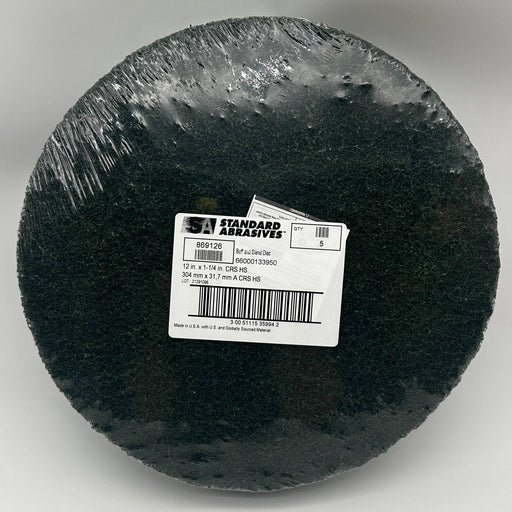 3M Standard Abrasives 869126 Buff and Blend HS Disc 12in x 1-1/4 Course CRS 5PK 1