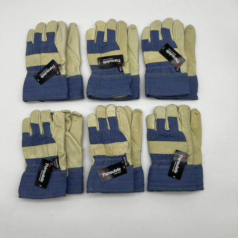 PIP 78-3927 Leather Palm Gloves Sz Large Pigskin w/ 3M Thinsulate Liner 6 Pairs