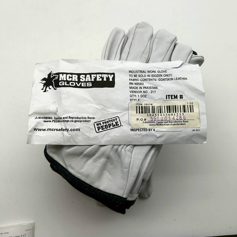 MCR Safety 3601 Leather Drivers Gloves Medium Straight Thumb Goatskin 10 Pairs