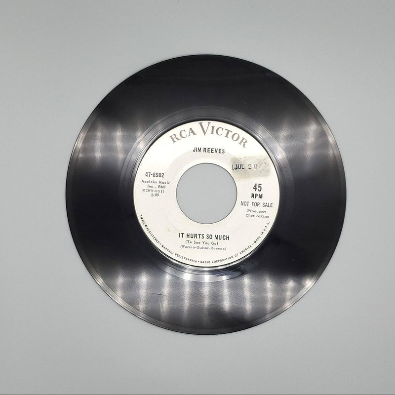 Jim Reeves Blue Side Of Lonesome / It Hurts So Much Single Record RCA 1966 PROMO 2