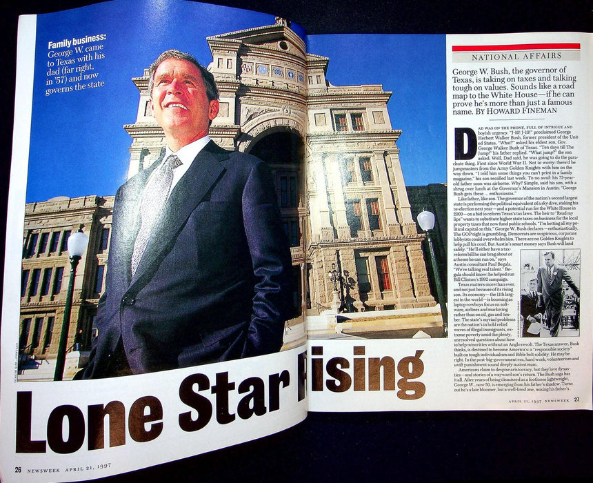 Newsweek Magazine April 21 1997 George Bush Governor of Texas Dow Jones Drop 4