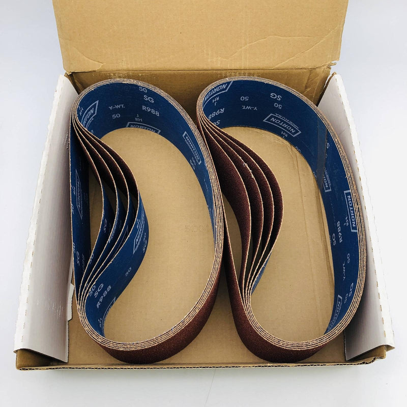 Norton 78072771217 Sanding Belt 4X36 50 Grit R988 Aluminum Oxide Pack of 10 7