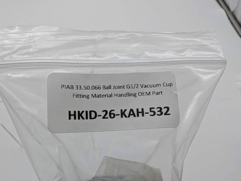 PIAB 33.50.066 Ball Joint G1/2 Vacuum Cup Fitting Material Handling OEM Part