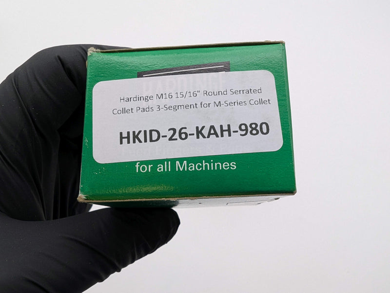 Hardinge M16 15/16" Round Serrated Collet Pads 3-Segment for M-Series Collet
