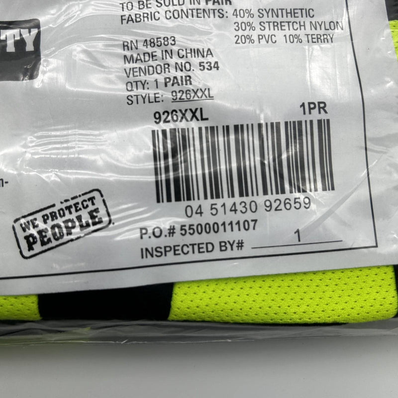 MCR Safety 926 Mechanics Gloves 2XL Hi-Vis Lime W/ Dotted Palm Insulated 3 Pairs 3