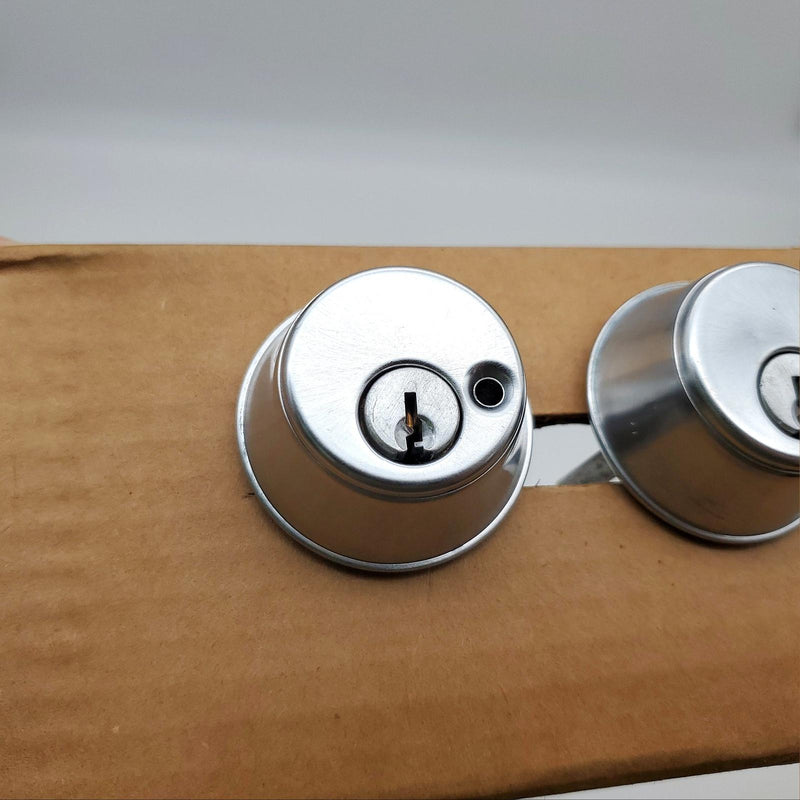 Falcon Deadbolt Double Cylinder Satin Chrome 2-3/8" Backset 930 Bore In USA Made 2