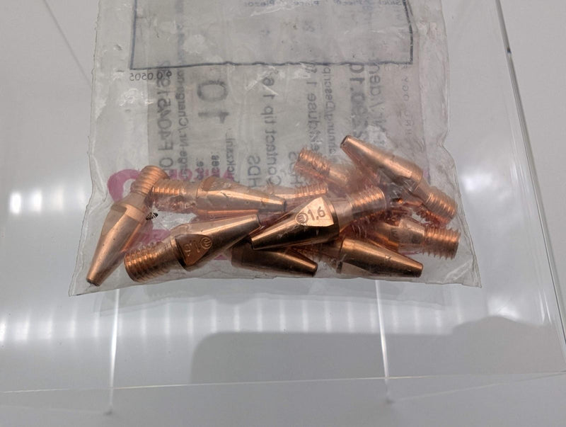 ABICOR BINZEL 881.2290.10 1.6mm Contact Tips MF1 Laser Wire Feeder Pack of 10 2
