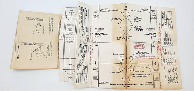 Schlage L9010 Mortise Lock Passage Latch Lever Bright Brass 605 NOS 8