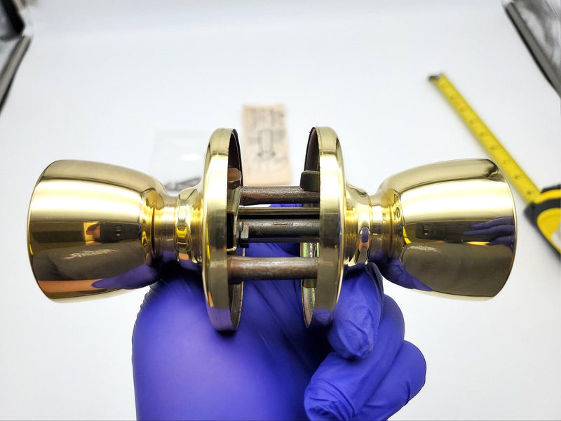 Kwikset Door Knob Exit Lock Brass Bel Air 2-3/8" Backset 100B DL USA Made NOS 5