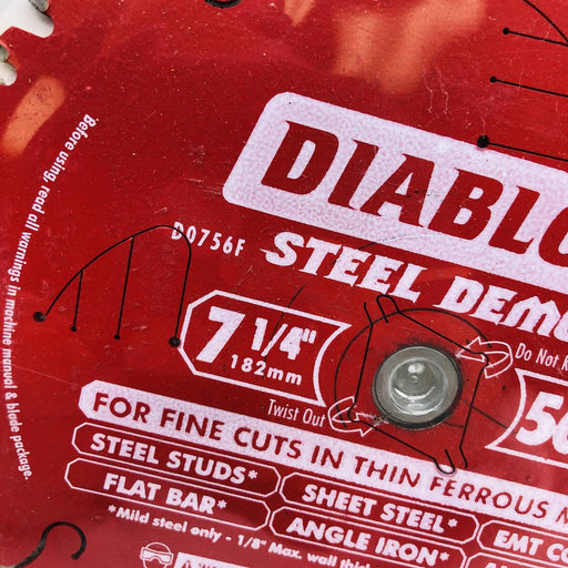 Diablo D0756F Circular Saw Blade 7-1/4" w/ 5/8" Arbor 56T Fine Cuts Thin Ferrous 2