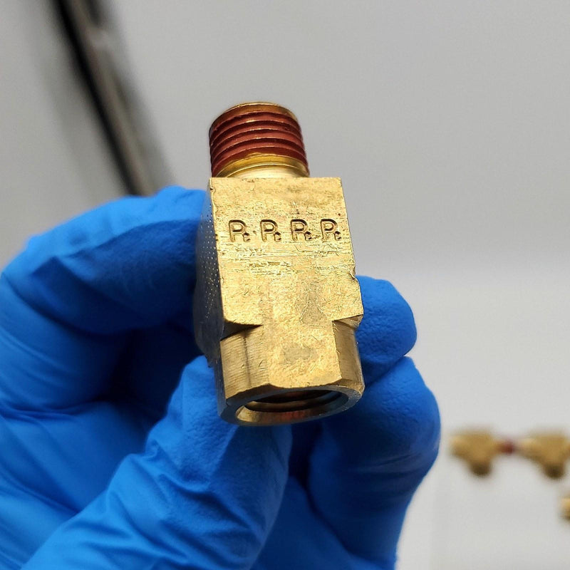 Parker VS2225P-4 Fittings 1/4" Street Tee FNPT x MNPT x FNPT Brass Pack of 5 4