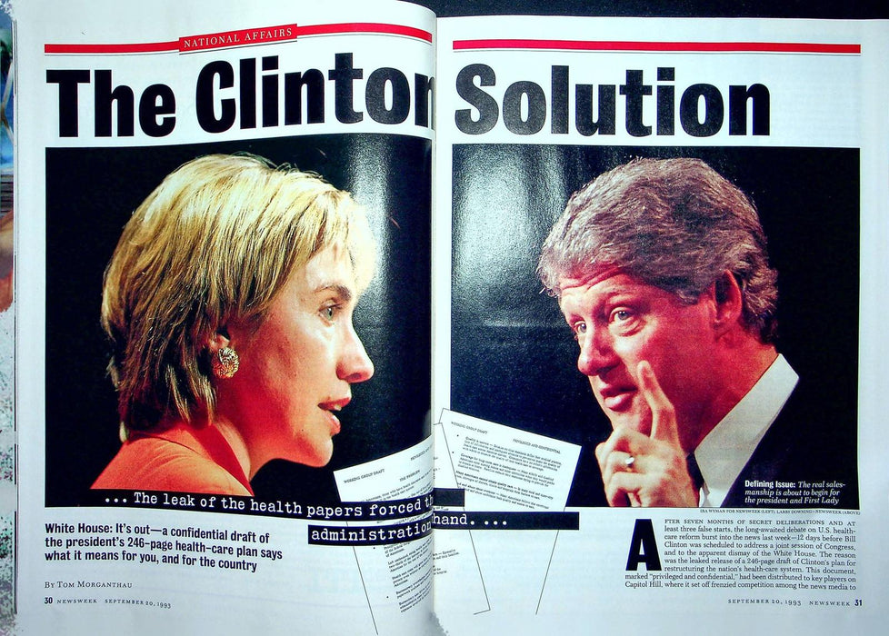 Newsweek Magazine September 20 1993 Bill Clinton Health Papers Confidential Leak 6