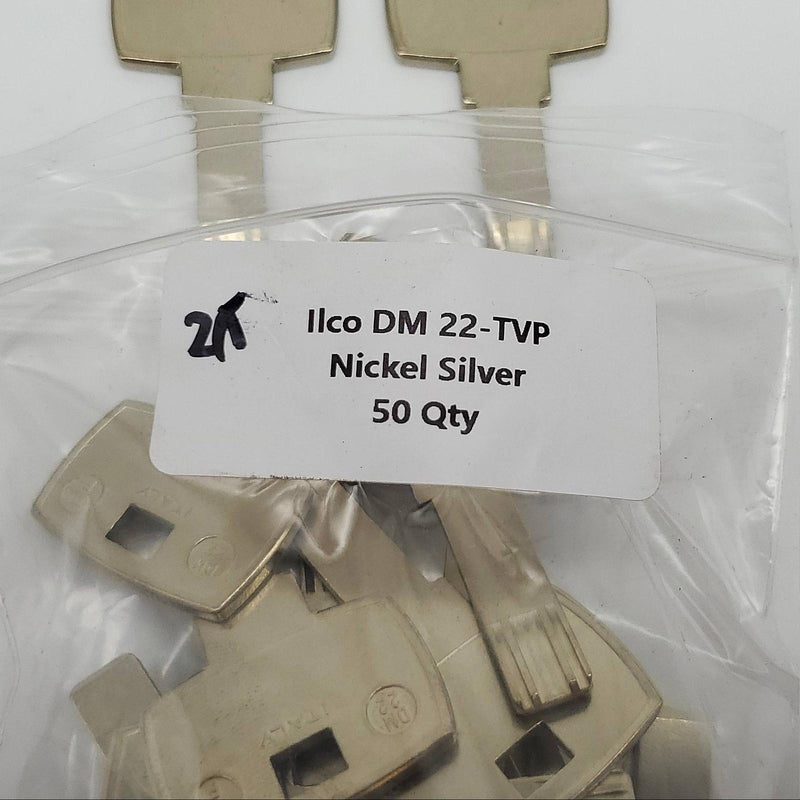 2x Ilco DM 22 TVP Key Blanks For Dominion Dimple Cylinders Nickel Silver 4