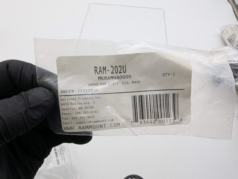 Ram Mounts RAM-202U Size C Ball Mount 1.5" Diam 2.5" Round Base Plate