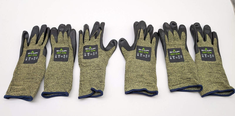 Showa Ansi A7 Cut Resistant Work Gloves Medium 13 Gauge Aramid & Steel 3 Pairs 1