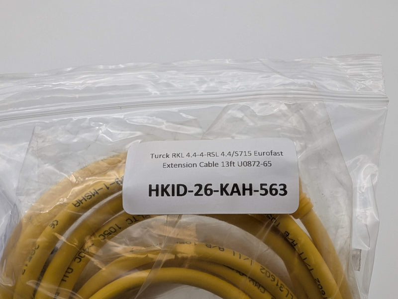 Turck RKL 4.4-4-RSL 4.4/S715 Eurofast Extension Cable 13ft U0872-65