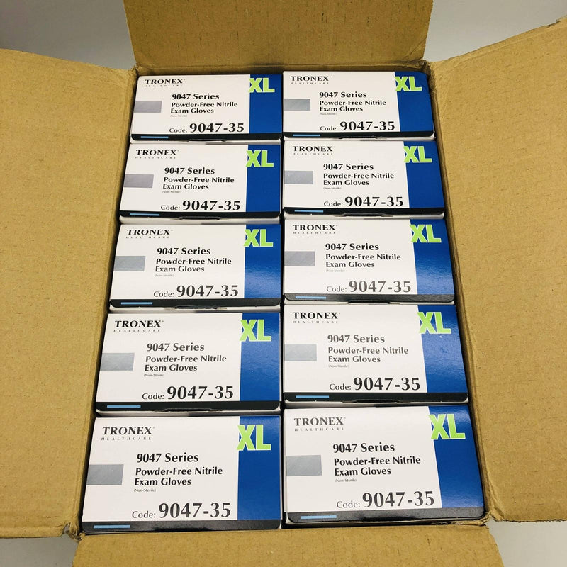 Tronex 9047-35 Disposable Gloves Nitrile Extra Large XL Black PF Case of 1000 2