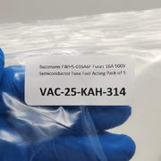 Bussmann FWH5-016A6F Fuses 16A 500V Semiconductor Fuse Fast Acting Pack of 5 3