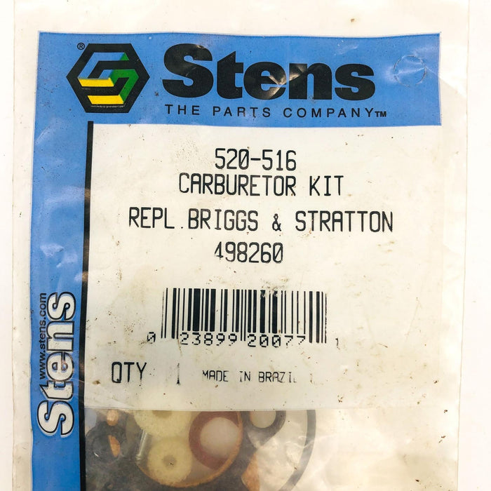 Stens 520-516 Carburetor Kit New NOS For Briggs & Stratton 498260 Sealed 6