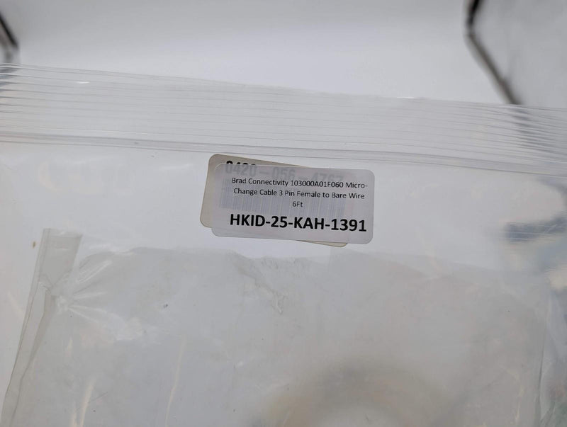 Brad Connectivity 103000A01F060 Micro-Change Cable 3 Pin Female to Bare Wire 6Ft 6