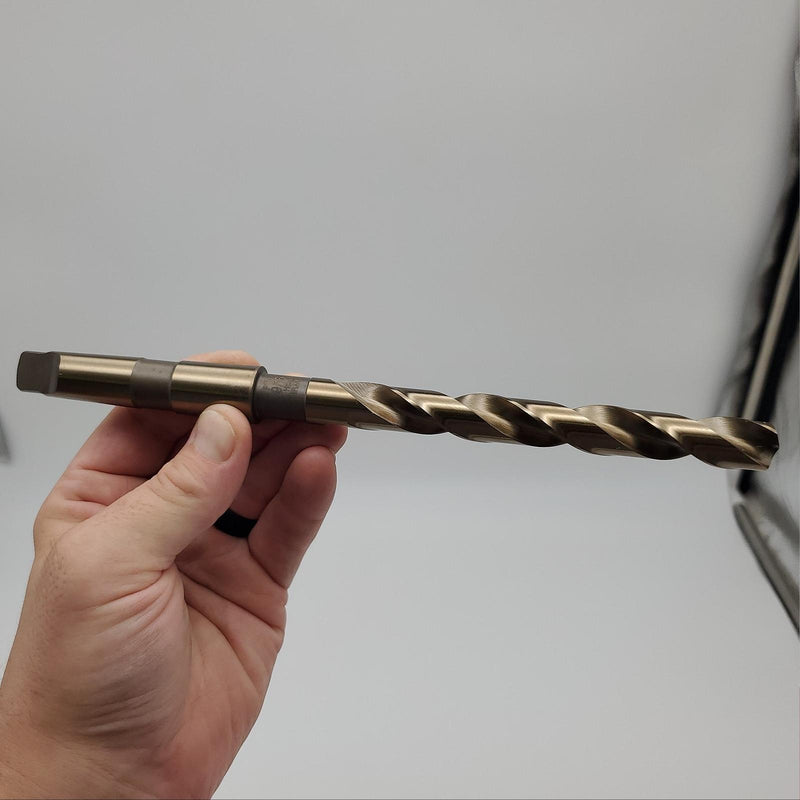 Precision 9/16" Drill Bit 8-3/4"L 135 Deg Cobalt HSS Morse Taper Shank 021336 1