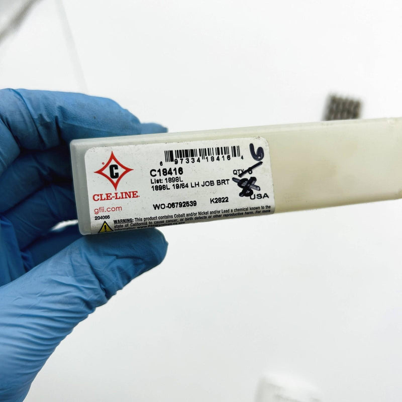 Cle-Line C18416 Jobber Length Drill Bit 1898L 19/64 LH Cut Bright HSS 6pk