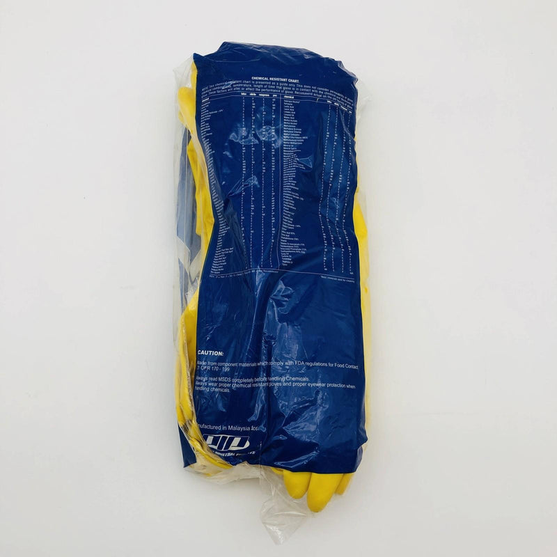 Assurance 48-L2125Y Unsupported Latex Gloves Medium Yellow 20mil 15in 12 Pairs 5