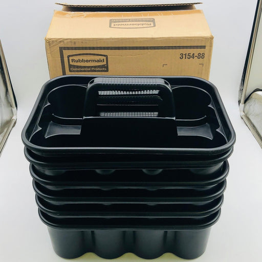 Rubbermaid FG315488BLA Carry Caddy Food Delivery Cleaning Water Bottles Blck 6pk 1