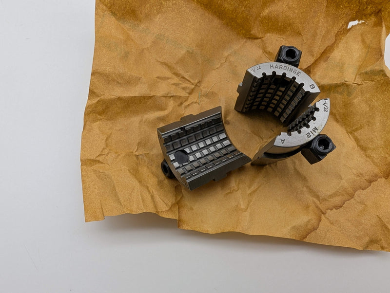 Hardinge M12 1-1/32" Round Serrated Collet Pads 3-Segment for M12 Collet