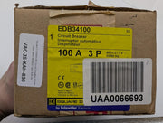 Square D EDB34100 Circuit Breaker 3 Pole 100A 480V Molded Case Bolt On 6