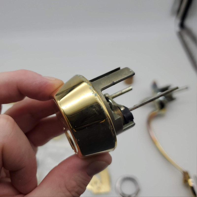 Schlage Entry Door Handlset Deadbolt & Thumbturn Brass F360V 2-3/8 to 2-3/4 BS 7