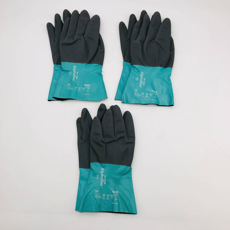 Ansell AlphaTec 58530B Chemical Resistant Work Gloves Sz 10 XL Nitrile 3 Pairs 6