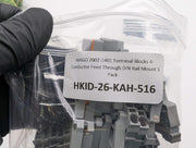WAGO 2002-1401 Terminal Blocks 4-Conductor Feed Through DIN Rail Mount 5 Pack 4