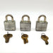 3x Master Lock Padlocks No 3 0.75" L x 0.30" D Shackle 1.5" Body Keyed Diff NOS 1