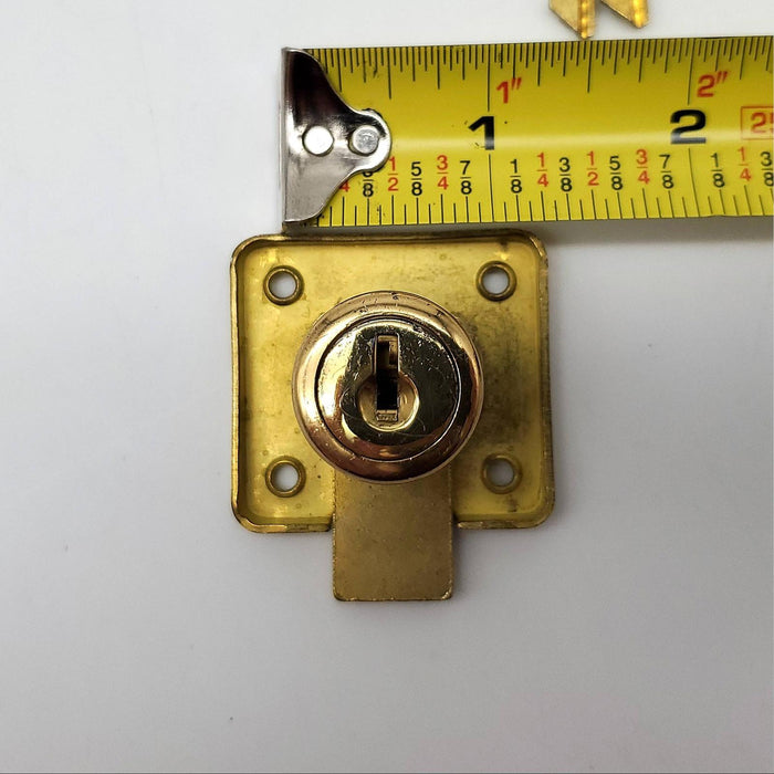 Illinois Drawer Lock 7/8" L x 7/8" D Cylinder Bright Brass Keyed Alike USA Made 8