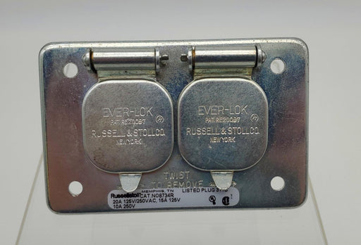 Russellstoll 8734R Midget Duplex Reverse Service Receptacle 20A 250V 3P 4 Wire 1