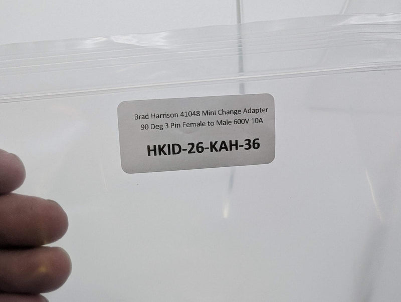 Brad Harrison 41048 Mini Change Adapter 90 Deg 3 Pin Female to Male 600V 10A 5