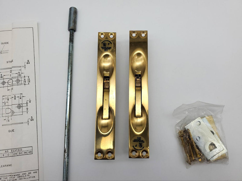 Glynn Johnson FB6 Manual Flush Bolt Polished Brass Assembly for Metal Doors 6