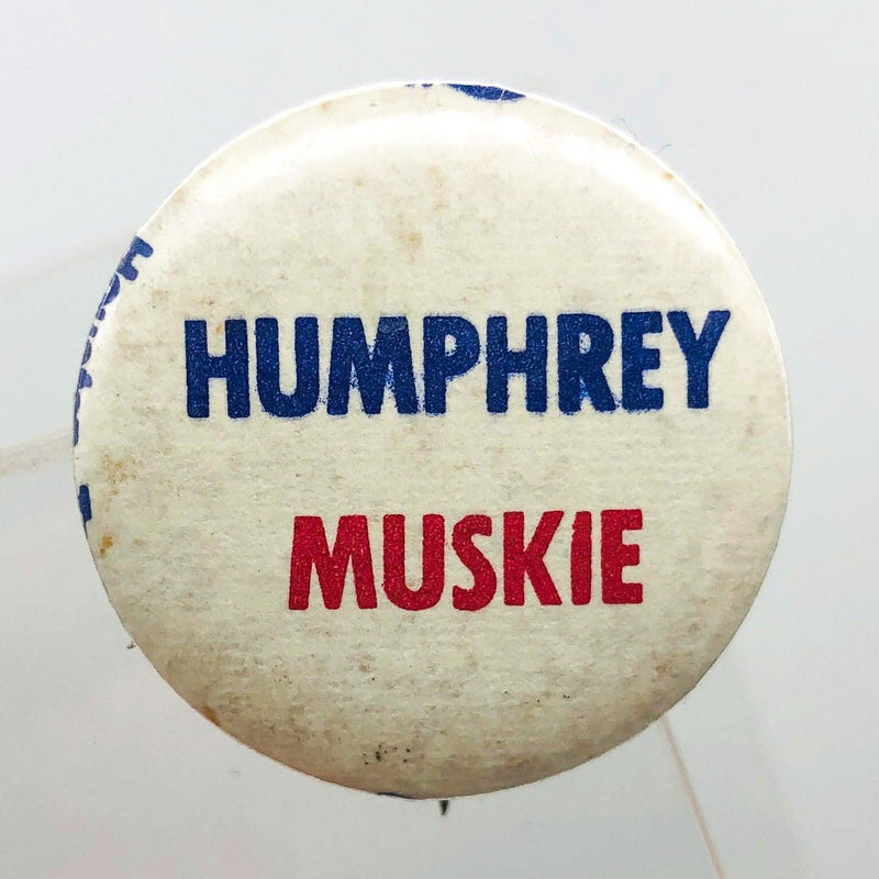 Hubert Humphrey Muskie Button 1" Pinback Political Campaign President Vintage 2