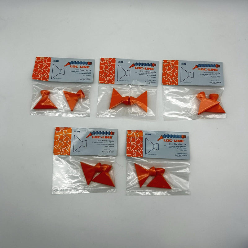Loc-Line 51809 Flat Nozzle 2-1/2" Flare Acetal For Liquid Air 5pks of 2/10 Total 8