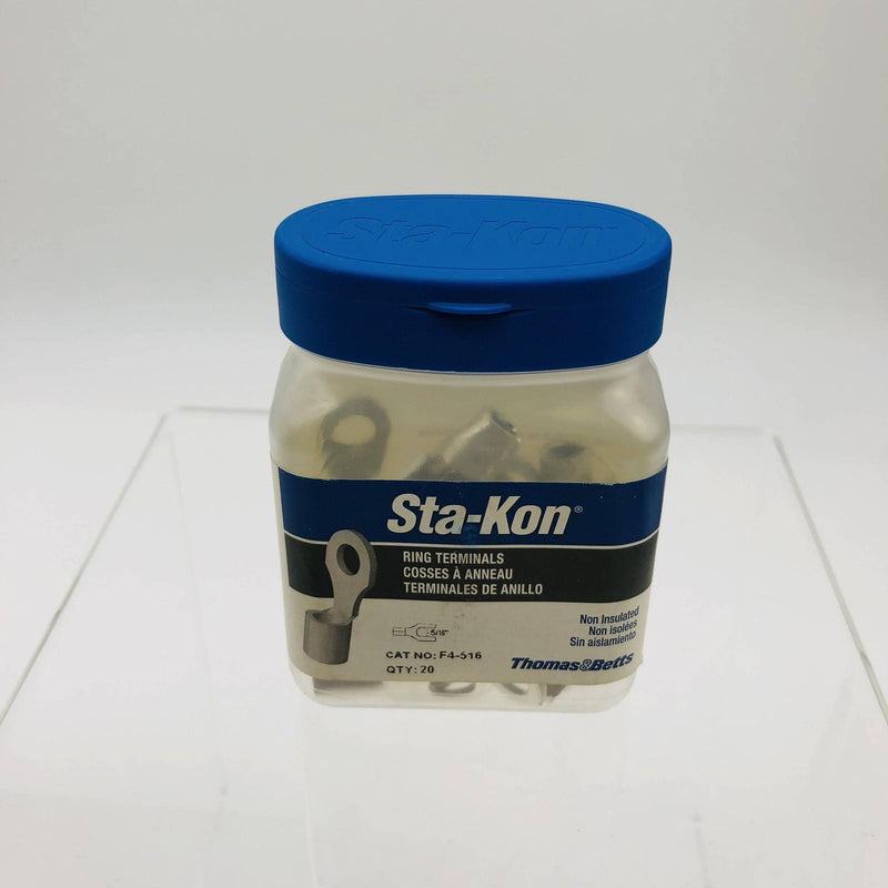 Thomas & Betts Sta-Kon F4-516 Ring Terminal 5/16 Non Insulated Brazed Seam 20pk 8