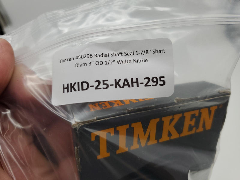 Timken 450298 Radial Shaft Seal 1-7/8" Shaft Diam 3" OD 1/2" Width Nitrile 5
