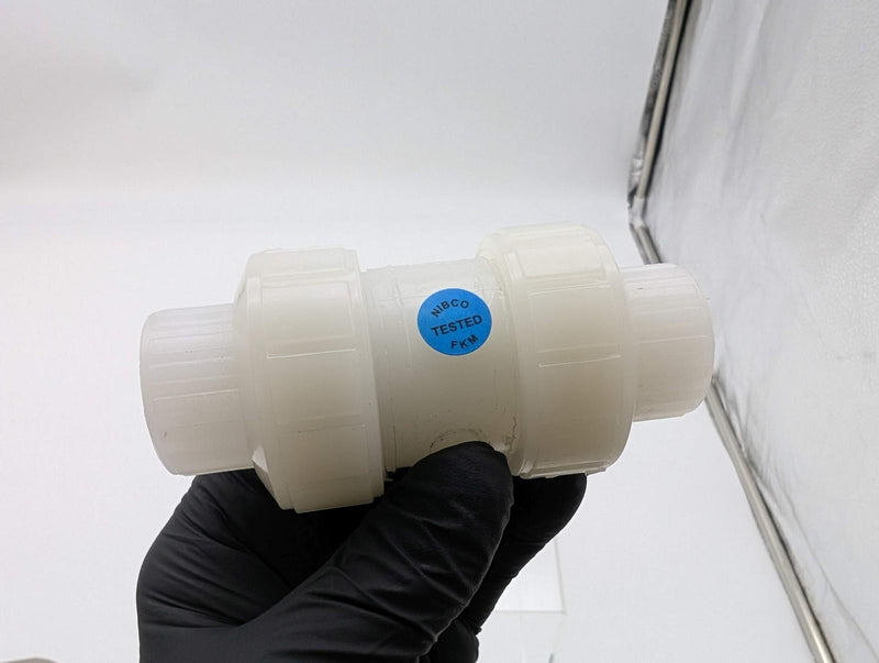 Nibco T66BC-V 1/2" True Union Ball Check Valve Kynar PVDF Body 150 PSI 2